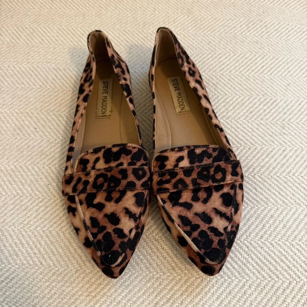 Steve Madden Pointed Toe Animal Print Loafers Size 6.5 - Picture 4 of 5